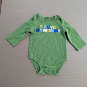Carter's Apple Green 'I Love My Mommy' Cotton Onesie Size 6mo *EUC Mother's Day